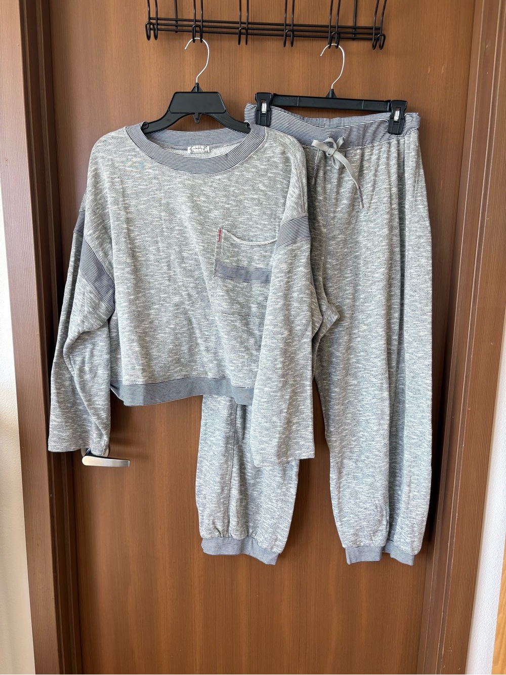 Free People Grey Two-Piece Set - Comfortable Lounge Top & Pants